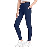 KEREDA Girls Athletic Leggings High Waist for Kids Teen Girls Yoga Dance Running Gym Pants with Pockets Ages 7-14 Years