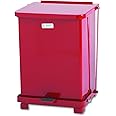 Rubbermaid Commercial ST7ERDPL Defenders Biohazard Step Can, Square, Steel, 7gal, Red