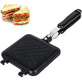 Abizarch Grilled Sandwich Maker,Camping Toastie Maker, Stove top Panini Press Pan with Non-Stick Plates, Double Sided Hot Toasted Sandwich Maker Breakfast Frying Pan for Outdoors Camp Home Kitchen