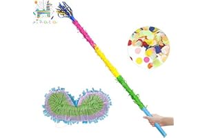 KAIMEI 30.6" Pinata Stick with Blindfold Confetti Set for Pinata Kids Birthday Anniversary Celebration Decorations Gaming Theme Pet Party Fiesta Supply