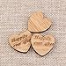 ULTNICE 50pcs Wooden Heart Shaped Log Slices Crafts with Happily Ever After Pattern for Wedding Party Embellishment