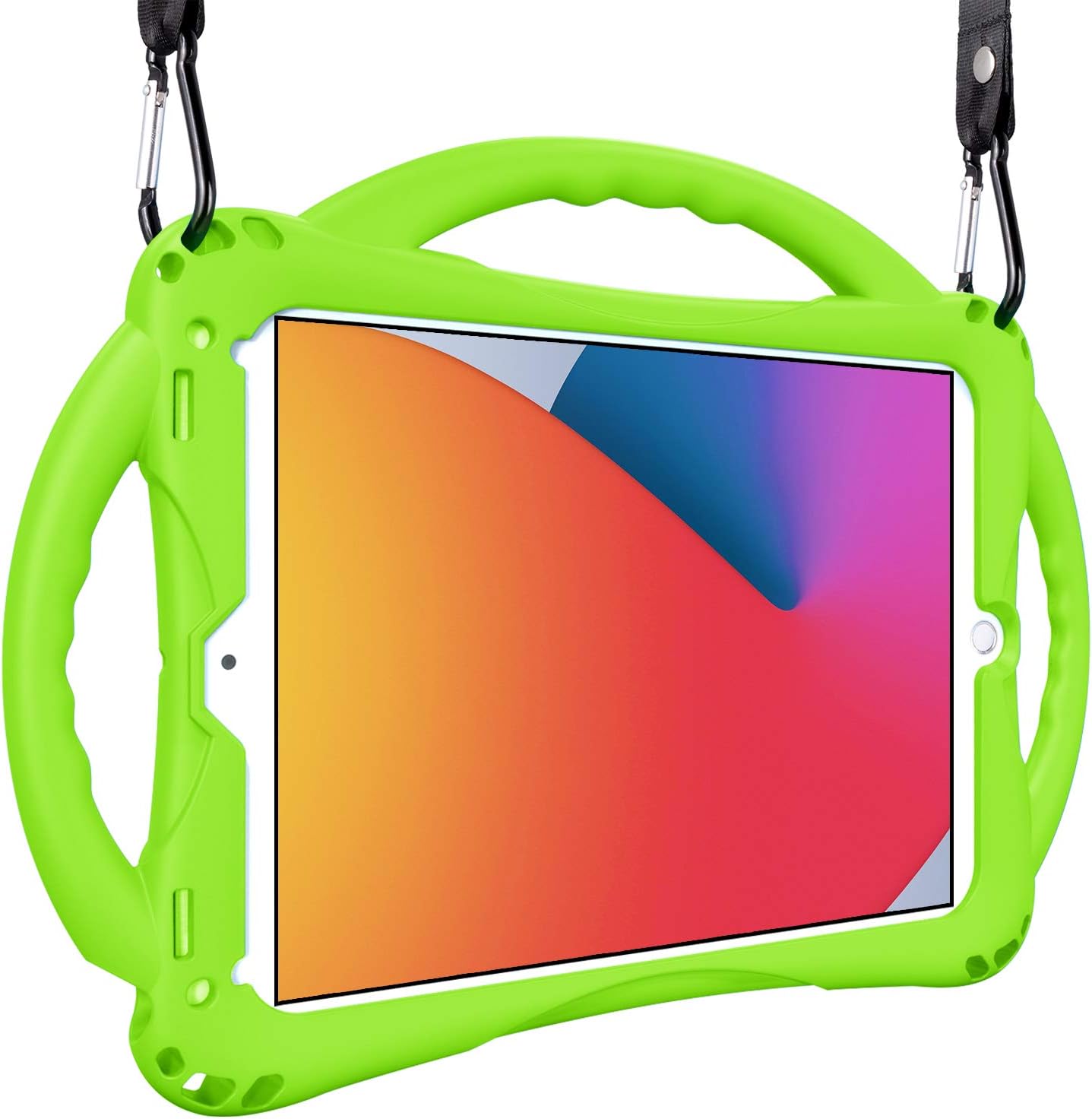 TOPESCT iPad 10.2 case, iPad 9th/8th/7th Generation Case for Kids Built-in Handle Stand, Comes with a Strap