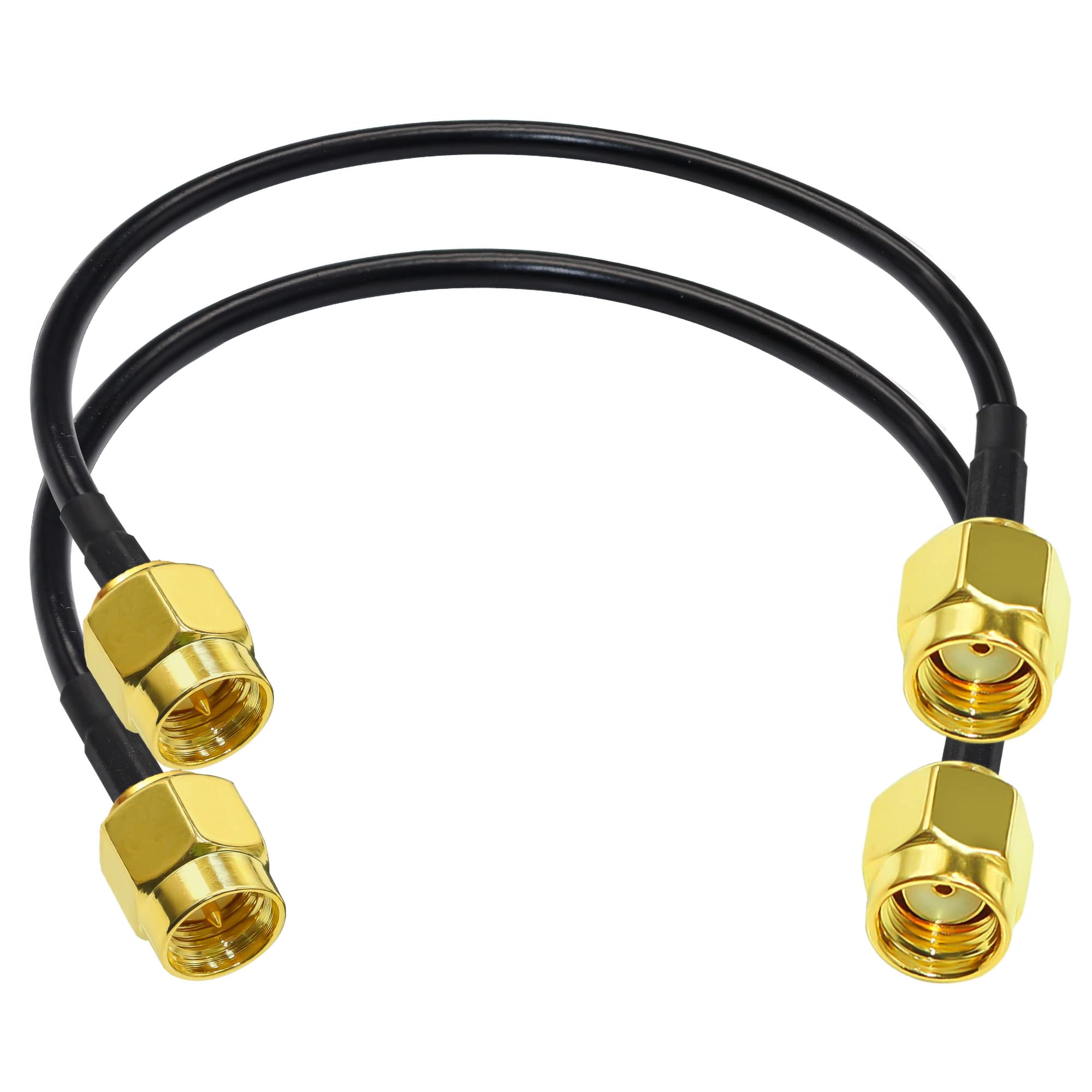 TUOLNK SMA Cable RG58 SMA Male to RP-SMA Male Extension Cable 12inch(30cm) SMA Male to Reverse Polarity SMA Male Plug Pigtail Cable for Wireless Network Device 2 Pack