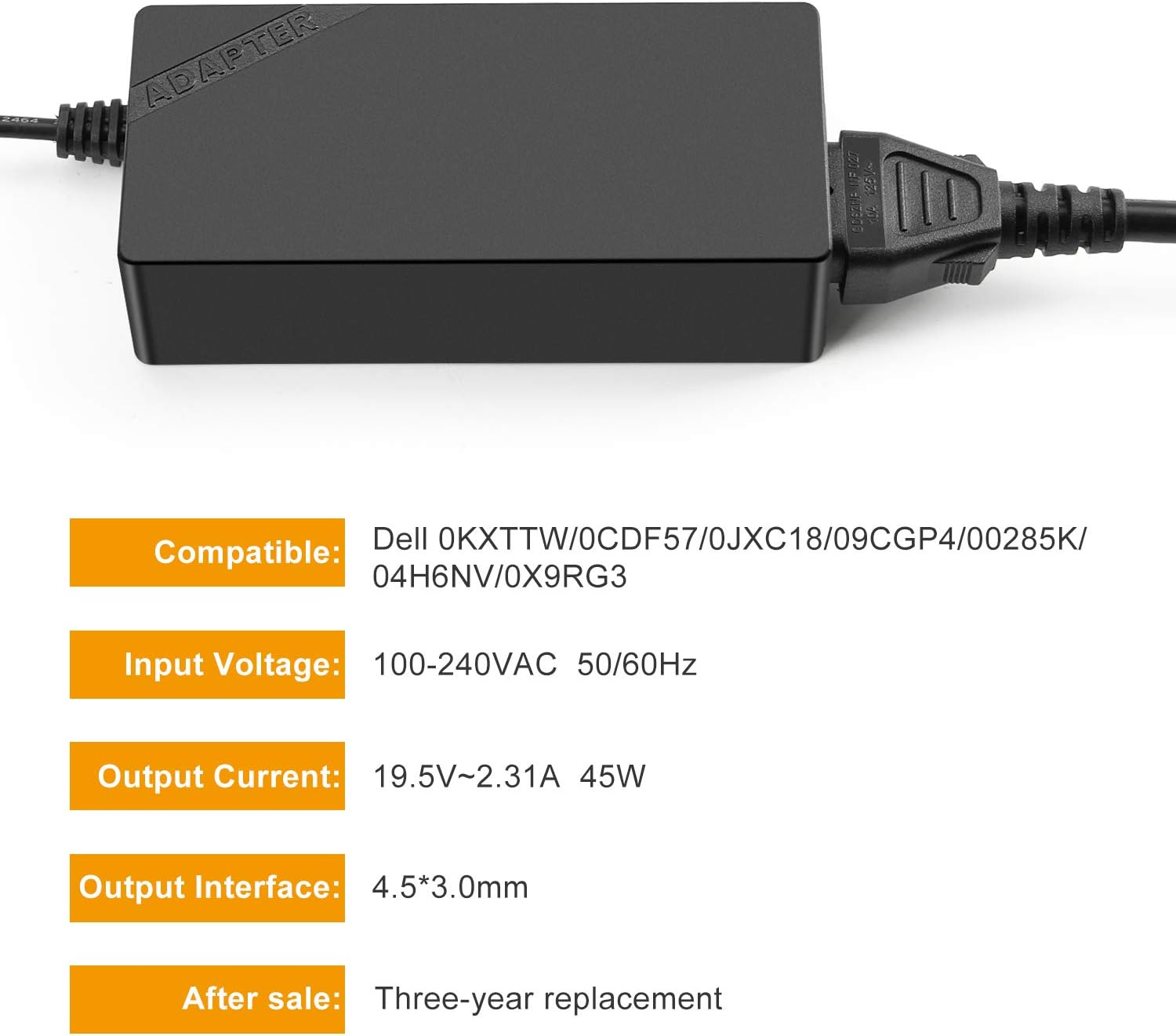 Slim Charger For Dell Inspiron 15 5000 15 3000 13 7000 15 7000 17 5000 17 7000 11 3000 13 5000 14 3000 14 5000 Series 5559 5558 5755 5758 5378 Power Supply Cord Laptop Charger 45w Ac Power Adapter Laptop Accessories Chargers Adapters