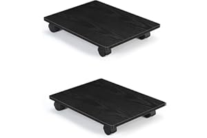 FAGIGY Rolling Computer Stand Set of 2, PC Stand for Floor, Computer Tower Stand with 4 Fixable Rolling Casters, Under Desk Printer Stand with Wheels, Ventilated PC Tower Stand for Offices, Home, Game, Black