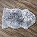 OJIA Deluxe Soft Faux Sheepskin Chair Cover Seat Pad Plain Shaggy Area Rugs for Bedroom Sofa Floor (2ft x 3ft, Grey)