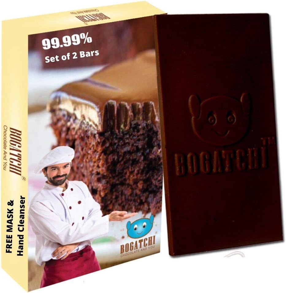BOGATCHI Cooking and Baking Chocolate Bar Pure Artisanal 99% Dark Cooking Chocolate Bars, 160g