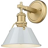 Golden Lighting Yep Orwell 1-Light Vanity in Brushed Champagne Brass and Dusky Blue Shade