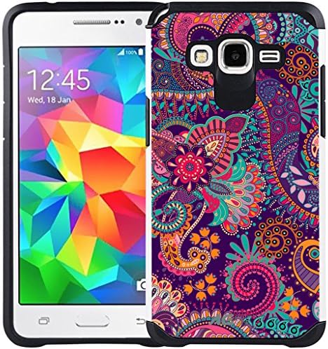 Galaxy Grand Prime Plus / Grand Prime Case - Armatus Gear (TM) Slim Hybrid Armor Case Protective Cover for Samsung Galaxy Grand Prime Plus G532 / Grand Prime G530 - Colorful Paisley
