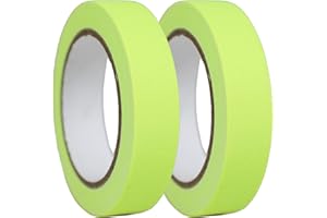PEOKPIPLE Neon Tape UV Blacklight Reactive Glow - Neon Fluorescent Gaffer Cloth Tape 1/2" x22Yards（2-Pack） for Glow Parties, Theater Stages & Sports - No Residue Heavy Duty Weather Resistant