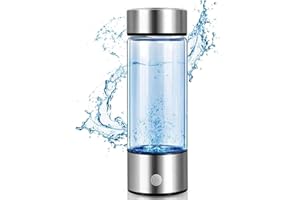 Govel Portable Hydrogen Water Generator Bottle SPE PEM Technology, Alkaline Ionizer Generator USB Rechargeable Portable Hydrogen Rich Water Glass Health Bottle for Health Life