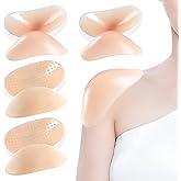 Zaruatu Silicone Shoulder Pads for Women Clothing Soft Adhesive Shoulder Pads for Women Anti Slip Enhancer Shoulder Pads for Jackets Dress Suits (Clear & Skin)