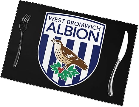 Amazon Co Jp ウェストブロムウィッチアルビオンfc 6ピースの高級プレースマットスクエアプレースマット18インチ 12インチ ホーム キッチン