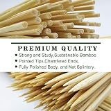 1ABOVE 300 Natural Bamboo Skewers 10 Inch for BBQ Appetizers Kabobs view 3