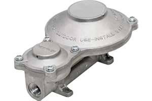Flame King 300,000 BTU Vertical Mounted 2-Stage Propane LP Regulator for RVs, Vans, Trailers, Campers, 100LB Tanks, ASME Tank