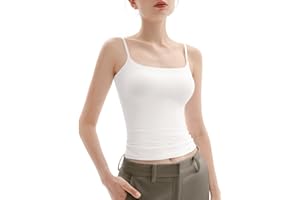 PUMIEY Women's Square Neck Tank Top Adjustable Spaghetti Straps Sleeveless Basic Tops Sharp Collection