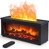 Essential Oil Diffuser, 7-Color Fireplace Flame Aromatherapy Humidifier | 280ml Ultrasonic Diffusion Aroma Diffuser, Cozy Gift with Timer &amp; Remote Control for Bedroom Home Yoga Office