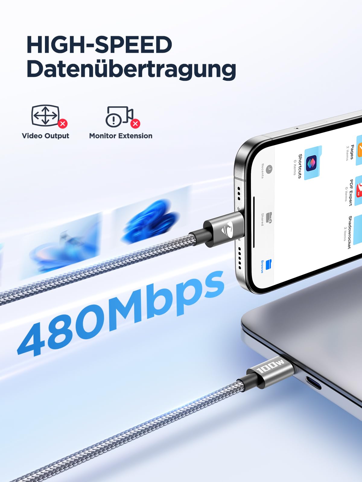 USB C auf USB C Kabel [ 2Stück 2M+2M ] 100W USB C Kabel PD Schnellladekabel Nylon USB Typ C Ladekabel für iPhone 17 Pro, iPhone 16 15, Samsung S24 S23 S22 S21, iPad Pro, MacBook Pro/Air, Pixel,Switch 5