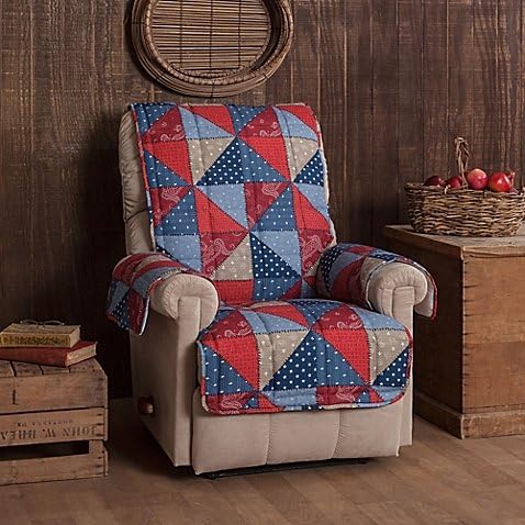 Innovative Textile Solutions Americana Recliner or Wing Chair Protector in Red/Blue