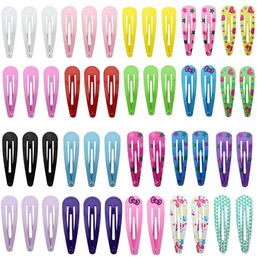 50 x Colourful Hair Clips Slides - Non Slip Metal Hair Clips – Kids Girls - Assorted Colours - 50mm – Bundle Pack by TRIXES