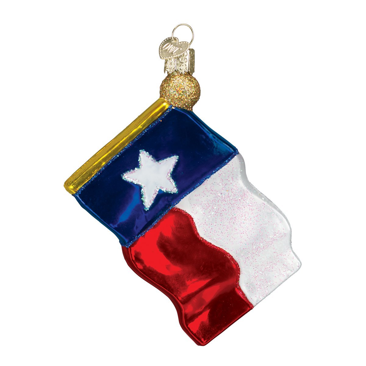 Old World Christmas Ornaments: Texas State Flag Glass Blown Ornaments for Christmas Tree (36045) — image 1