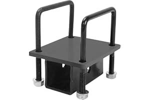 VOWAGH 2 Inch RV Bumper Hitch Receiver Adapter, Compatible with 4" x 4" Continuous Welded Steel Bumpers, Black Powder Coated Steel, Max 200 lbs, Not for Towing