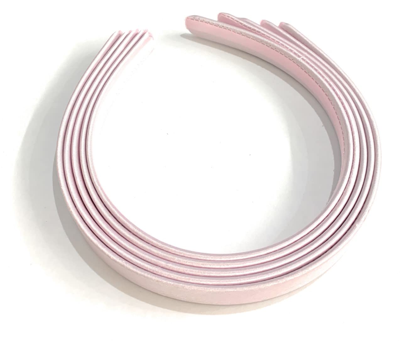5 x 15mm Thick Plain Satin Headbands Pack School Girls Alice Hair Band DIY Headband Set UK (Pale/Blush Pink) โ image 1
