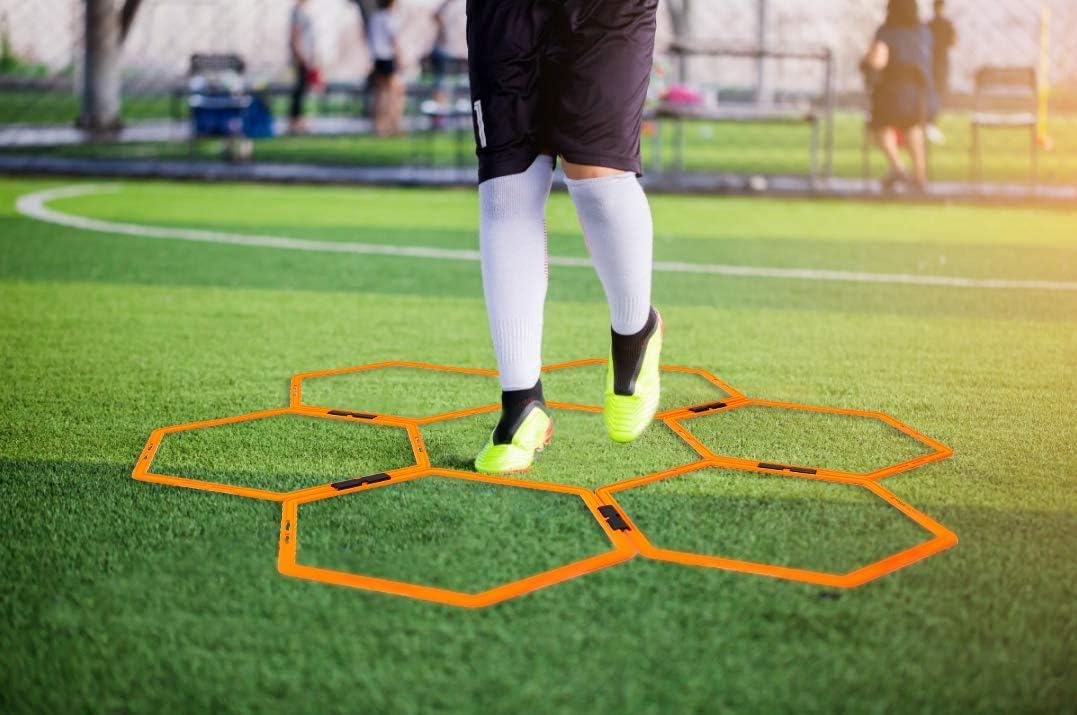 Max4out Hexagonal Speed Agility Training Rings Set of 12 Rings Sport Equipment Training Ladder Set : Sports & Outdoors