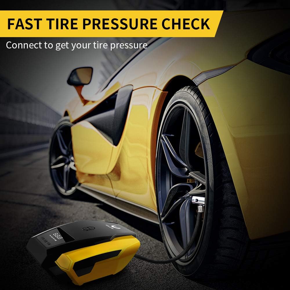 VacLife Air Compressor Tire Inflator, DC 12V Portable Air Compressor for Car Tires, Auto Tire Pump with LED Light, Digital Air Pump for Car Tires, Bicycles and Other Inflatables: Automotive