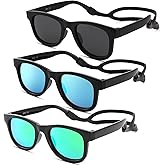 COASION Bendable Flexible Polarized Newborn Baby Sunglasses with Silicon Strap for Infant Boys Girls Age 0-12 Months CA9042