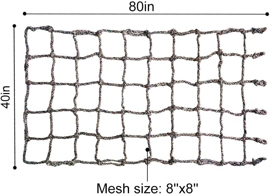 Aoneky 40'' x 80'' Climbing Cargo Net (Multi Color), Rope Climbing Toy for Kids Boys Ages 6 Year Old and up: Sports & Outdoors