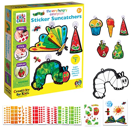 Creativity for Kids The Very Hungry Caterpillar: Sticker Suncatcher Kit - DIY Window Stickers for Toddlers from The World of Eric Carle, Preschool Arts and Crafts for Kids (Ages 3+)
