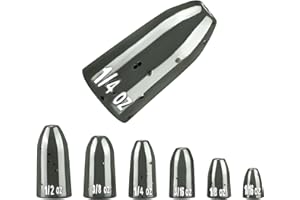 MadBite by Kastking Tungsten Worm Fishing Weights, 100% Tungsten, Sinks Quickly, Smaller Sized, Inline Attachment, for Texas Rig and Carolina Rig, Polished Opening