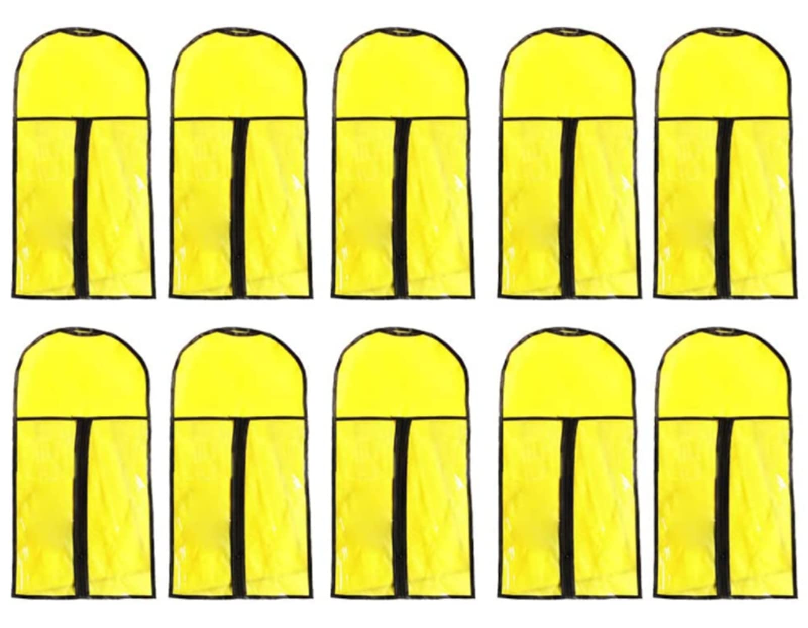 10 Pieces Portable Wig Hair Extension Storage Bag Hairpieces Storage Holder Wigs Carrier Case for Store Style Human Hair (Yellow)