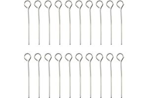 Tegg Eye Pin 200PCS 0.8inch/20mm 304 Stainless Steel Open Eyepins Headpins for Jewelry Necklace Making