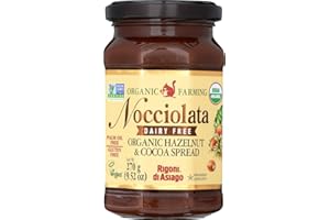 Rigoni Di Asiago Nocciolata DAIRY FREE Organic Hazelnut & Cocoa Spread, 8.82 oz Jar (Hazelnut Cocoa, 2 Pack)