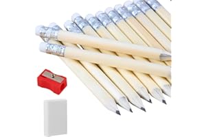 50 Pcs Golf Pencils with Eraser 4 Inch 10 Cm Mini Wood Pencil Small Bulk Short Round Pencils for School Home (round, 50)