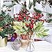 4 Pcs Artificial Red Berry Picks Red Berry Stems Berry Branches Spray Berry Sprigs Berry Twigs with Fake Green Leaves - 13.6