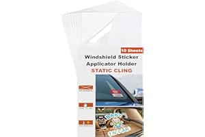 JINCH Windshield Sticker Applicator Holder Static Cling, 10 Pack 4 x 6 Inches Heat-Resistant Clear PET Electrostatic Film for Vehicle Stickers Application, Removal, Re-Application Car Window Decals