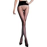 HTRUIYA Shiny Seamless Pantyhose for Women Control Top Sheer Tights High Waist Pantyhose Invisible Stockings Hosiery