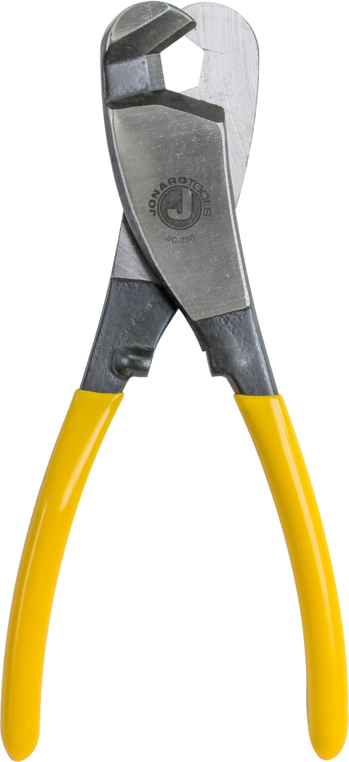 Jonard Tools JIC-750 Chrome Vanadium Steel Coaxial Cable Cutter with Yellow Plastic Handle, 8-3/4" Length