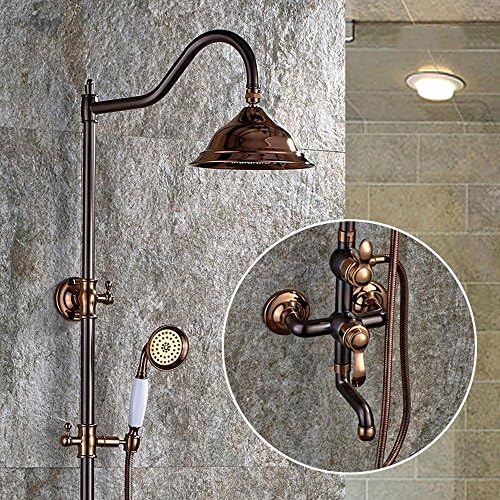BIAN-European-style shower Kit black bronze shower set continental antique copper shower bathroom faucets can be raised and lowered shower sets stylish home bathroom set