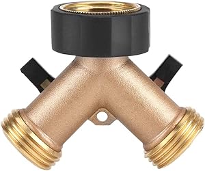Hose Connector Brass Water Tap Adapter 2 Way Y Shape 3/4 Hose Connector for Garden Irrigation(European Standard 3/4)