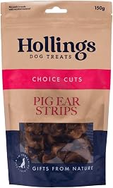 Hollings Pig Ear Strips Dog Treats 150g Natural Air Dried Grain Free