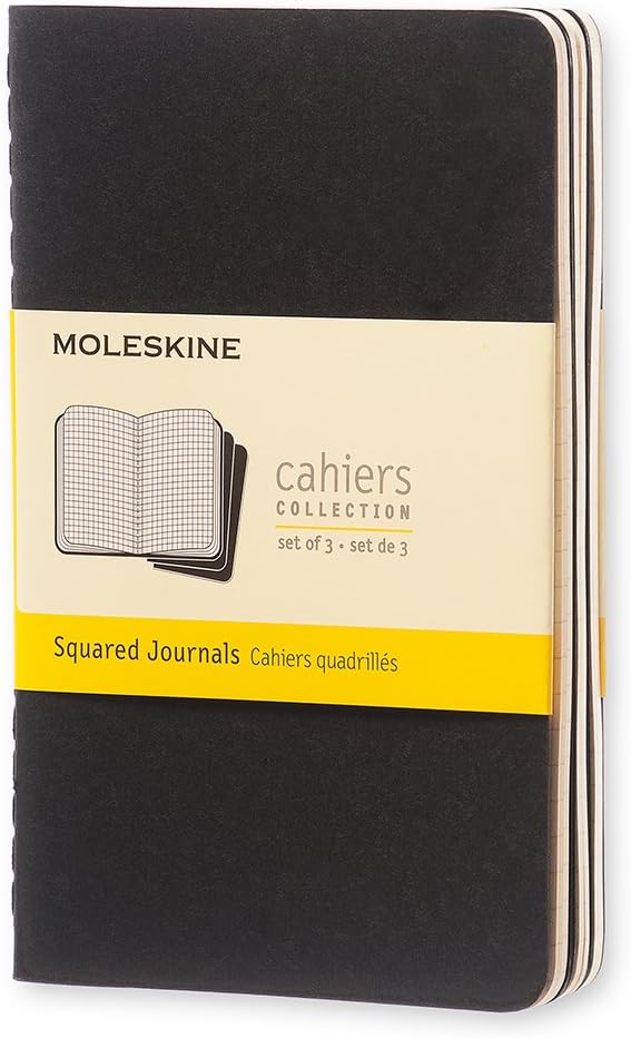 MOLESKINE SQUARED CAHIER BLACK COVER (3 SET) BigaMart
