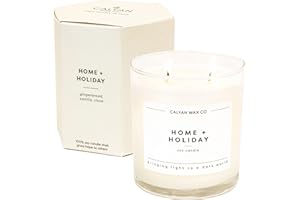 Calyan Wax Co. Home & Holiday 2 Wick Scented Candle - 37 Hour Burn - Luxury Non Toxic Soy Wax Candles - Long Lasting Large Glass Jar Candle for Home - 8.8oz