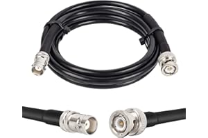 MOOKEERF BNC Male to BNC Female Coaxial Cable 50 ohm RG8X Coax Ultra Low Loss for Antenna, RF Radio, Modem, Oscilloscope, Spectrum, Analyzer, Signal Generator (6FT)