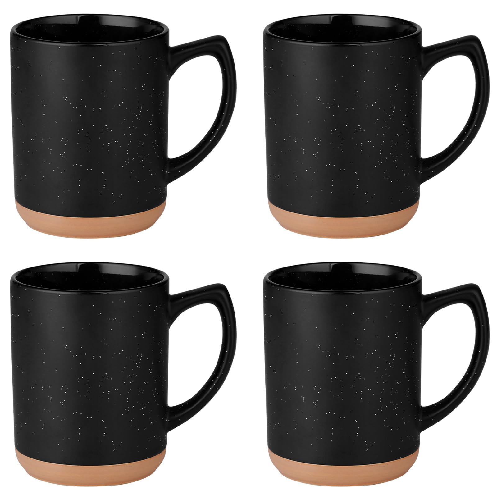 Photo 1 of **Only two** NBABSR 12 Oz Black Coffee Mugs Set of 4,Novelty Ceramic Tea Espresso Cups Set with Speckled for Children Boys Girls Women Men Gifts Microwave & Dishwasher Safe