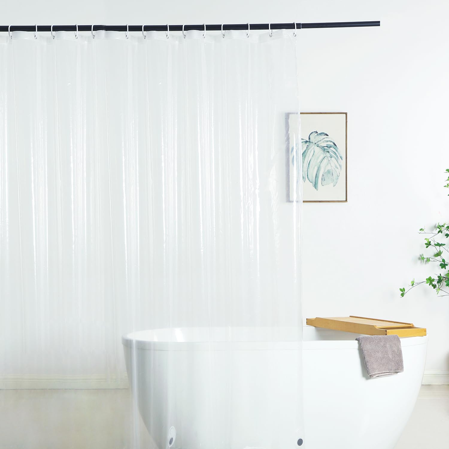 Photo 1 of *USED*
WellColor Extra Wide Shower Curtain Liner 84 x 72 Inch Clear Midweight Bathroom Shower Curtains with Rings and 3 Weighted Magnets, Premium PEVA, Waterproof Plastic Shower Liner, 84x72 inch Clear