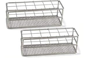 Maccx Sturdy Stainless Steel Tube Rack, Wire Constructed, 12 Holes, Suitable for Tubes of Dia.≤25mm, Pack of 2, TTR012-002